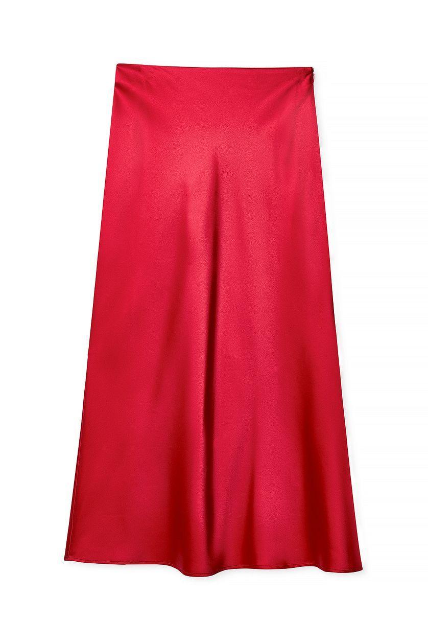 Satin Midi Skirt Product Image