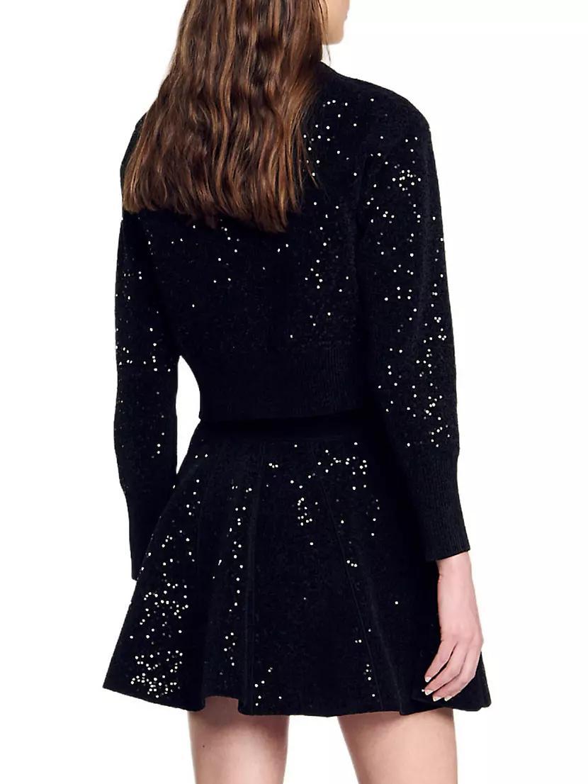 Sequinned Velvet Cardigan Product Image