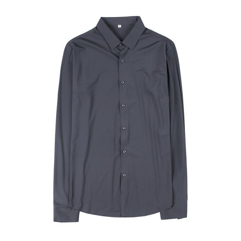 Long-Sleeve Plain Shirt Product Image