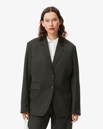 Wool Blend Checked Blazer Product Image