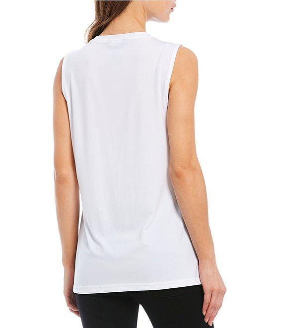Ali Miles Crepe Luxe Sleeveless Round Neck Tank Product Image