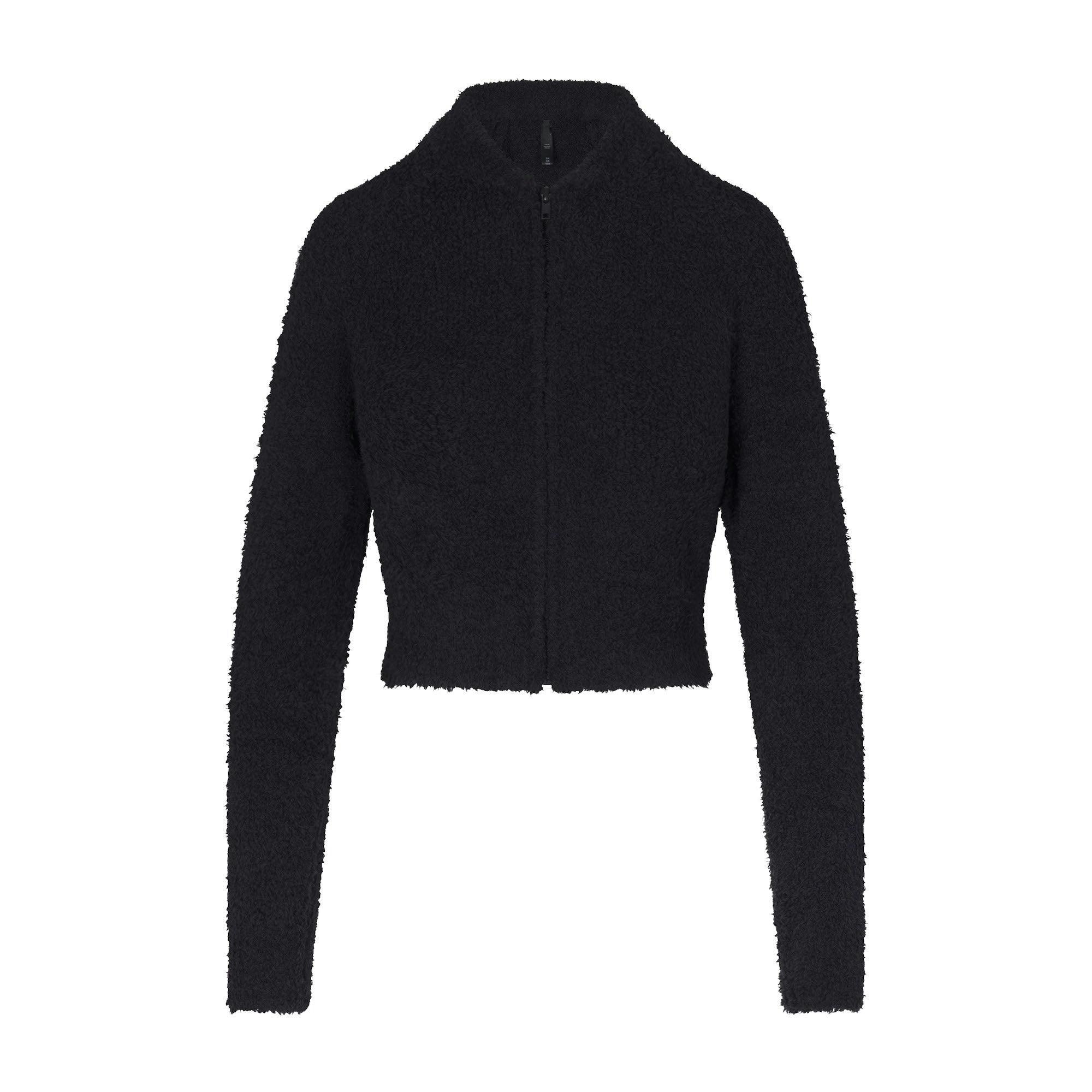 COZY KNIT ZIP UP | ONYX Product Image