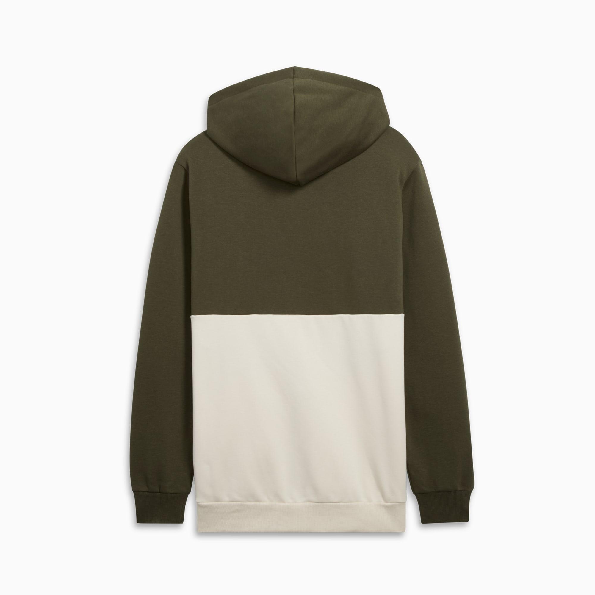 PUMA Power Mens Colorblock Hoodie in Grey Skies Product Image