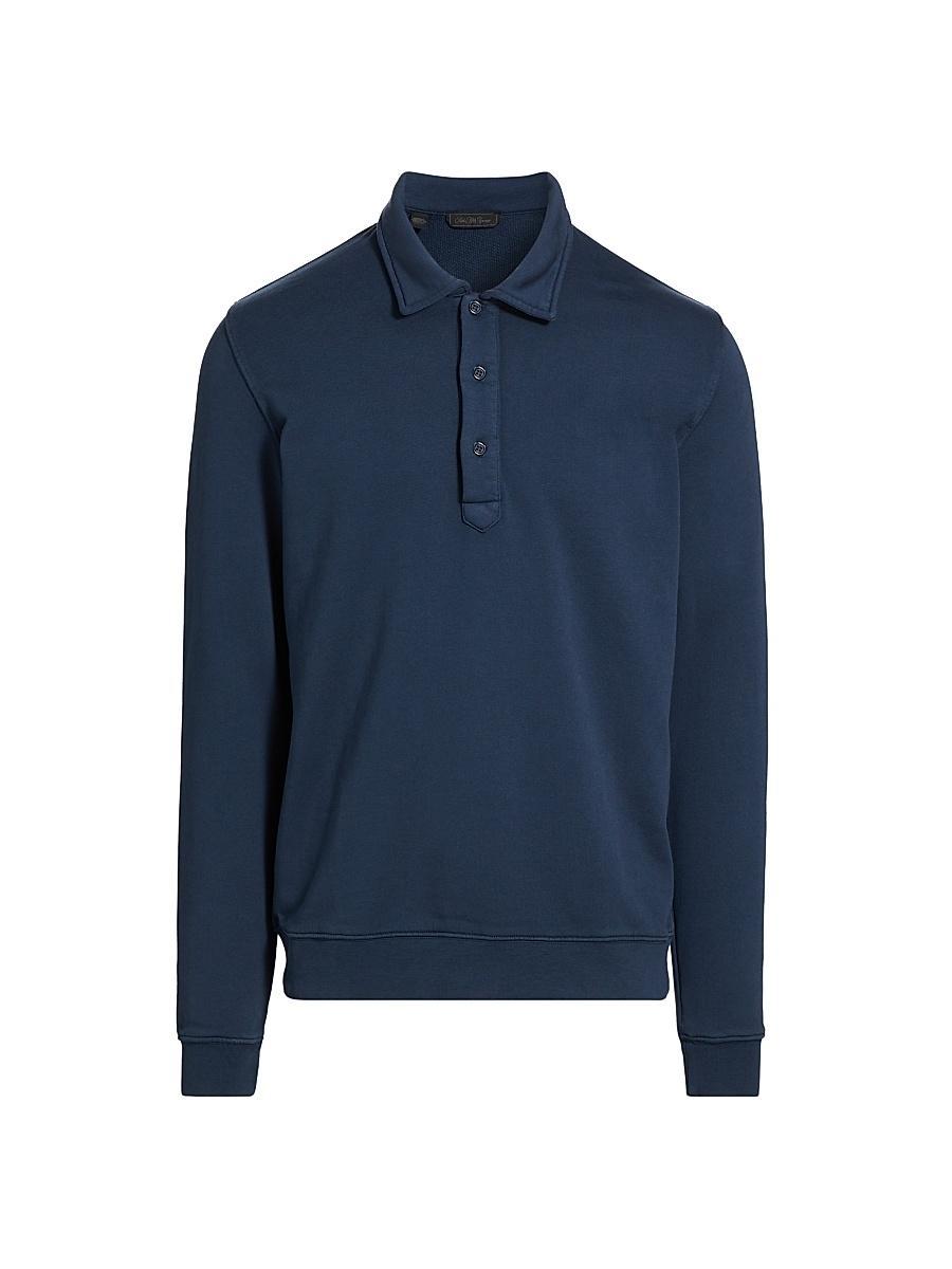 Mens COLLECTION Cotton Long-Sleeve Polo Shirt Product Image