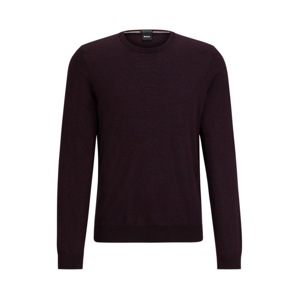 HUGO BOSS Slim-fit Sweater In Virgin Wool In Black Product Image