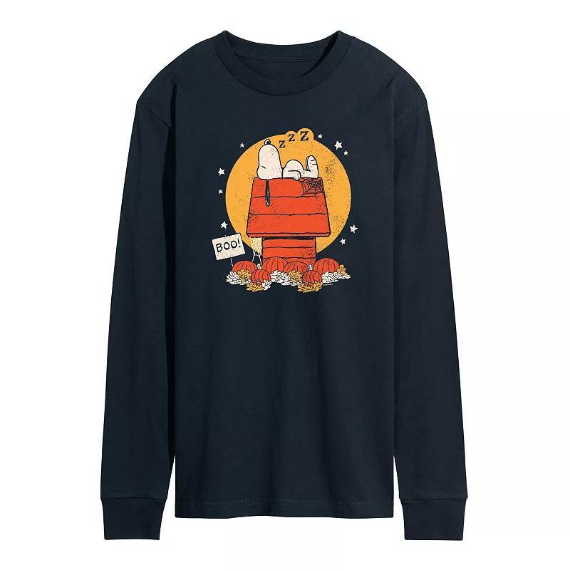 Men's Peanuts Snoopy Halloween Dog House Long Sleeve Graphic Tee,  Product Image