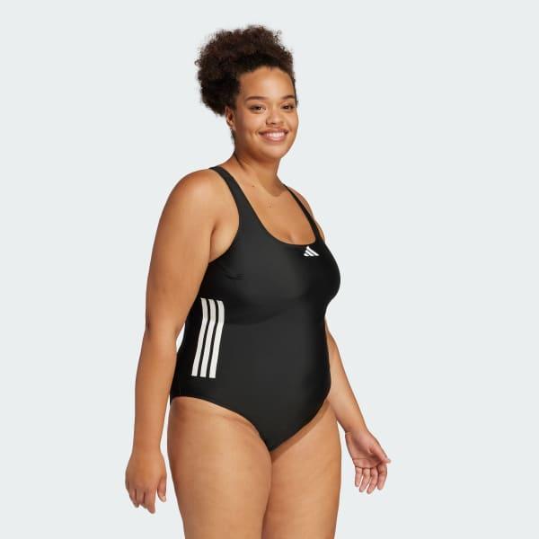 3-Stripes C-Back Swimsuit (Plus Size) Product Image