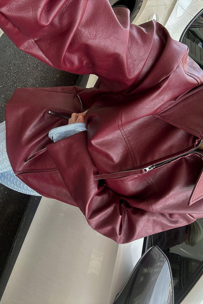 Zip Detail Shiny Pu Jacket Product Image