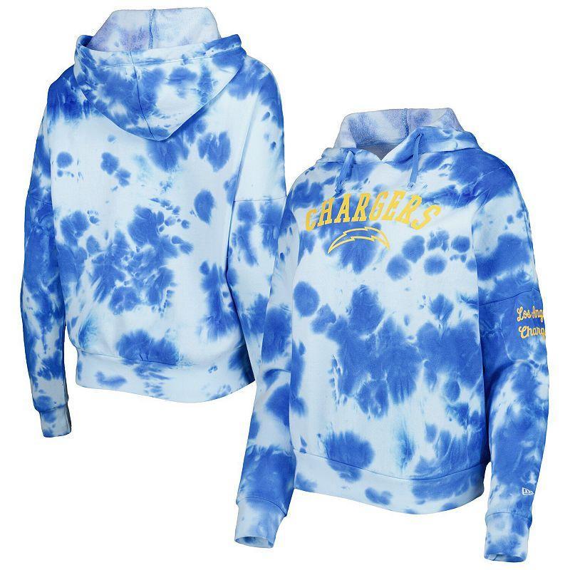 Womens New Era Powder Blue Los Angeles Chargers Cloud Dye Fleece Pullover Hoodie Product Image