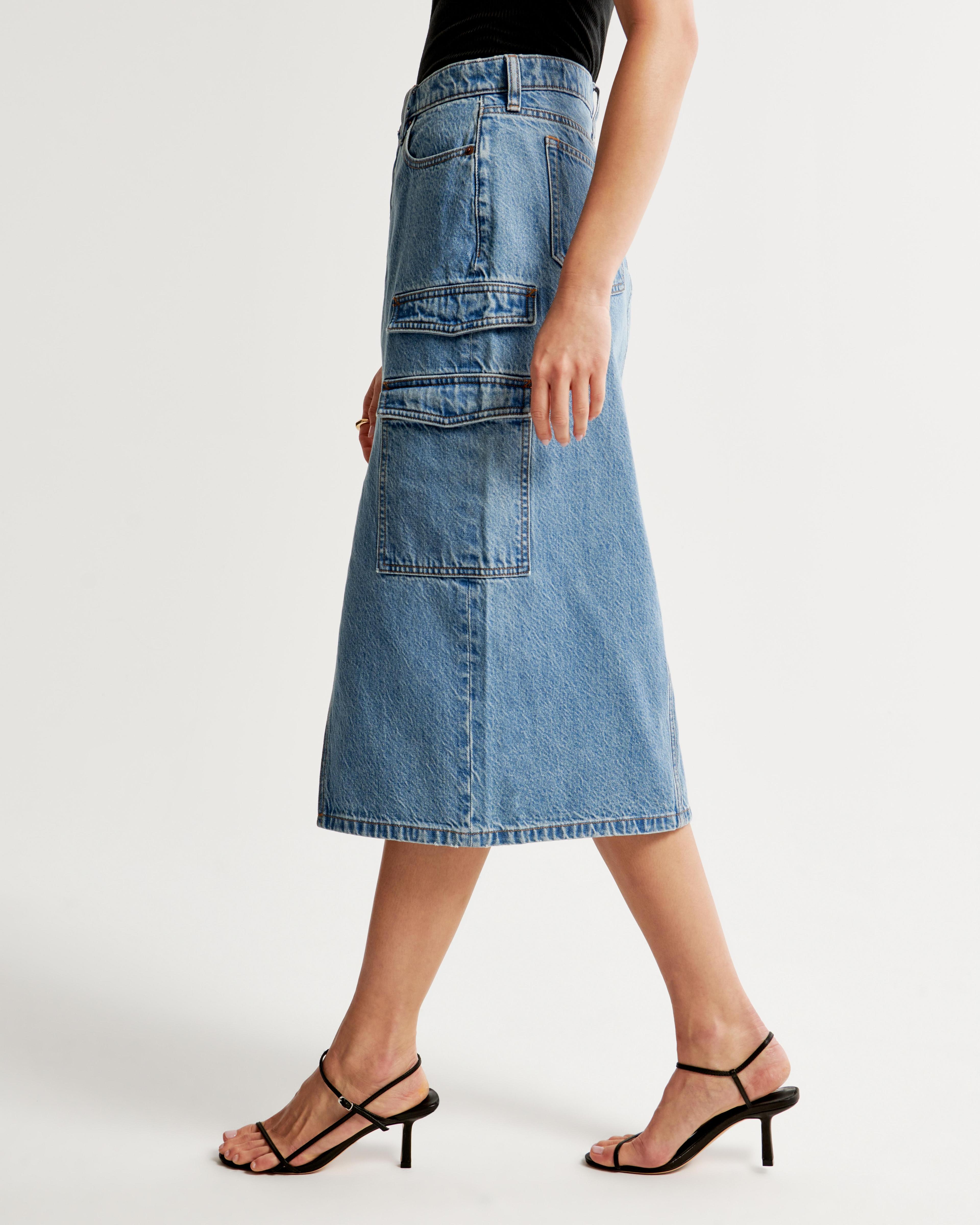 Denim Midi Skirt Product Image