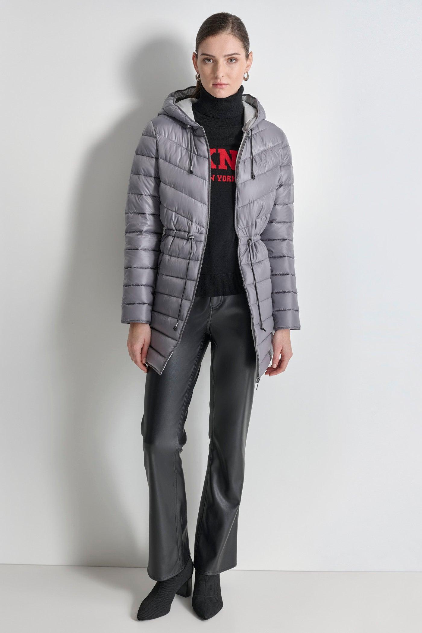 PUFFER JACKET WITH CINCHED WAIST Product Image