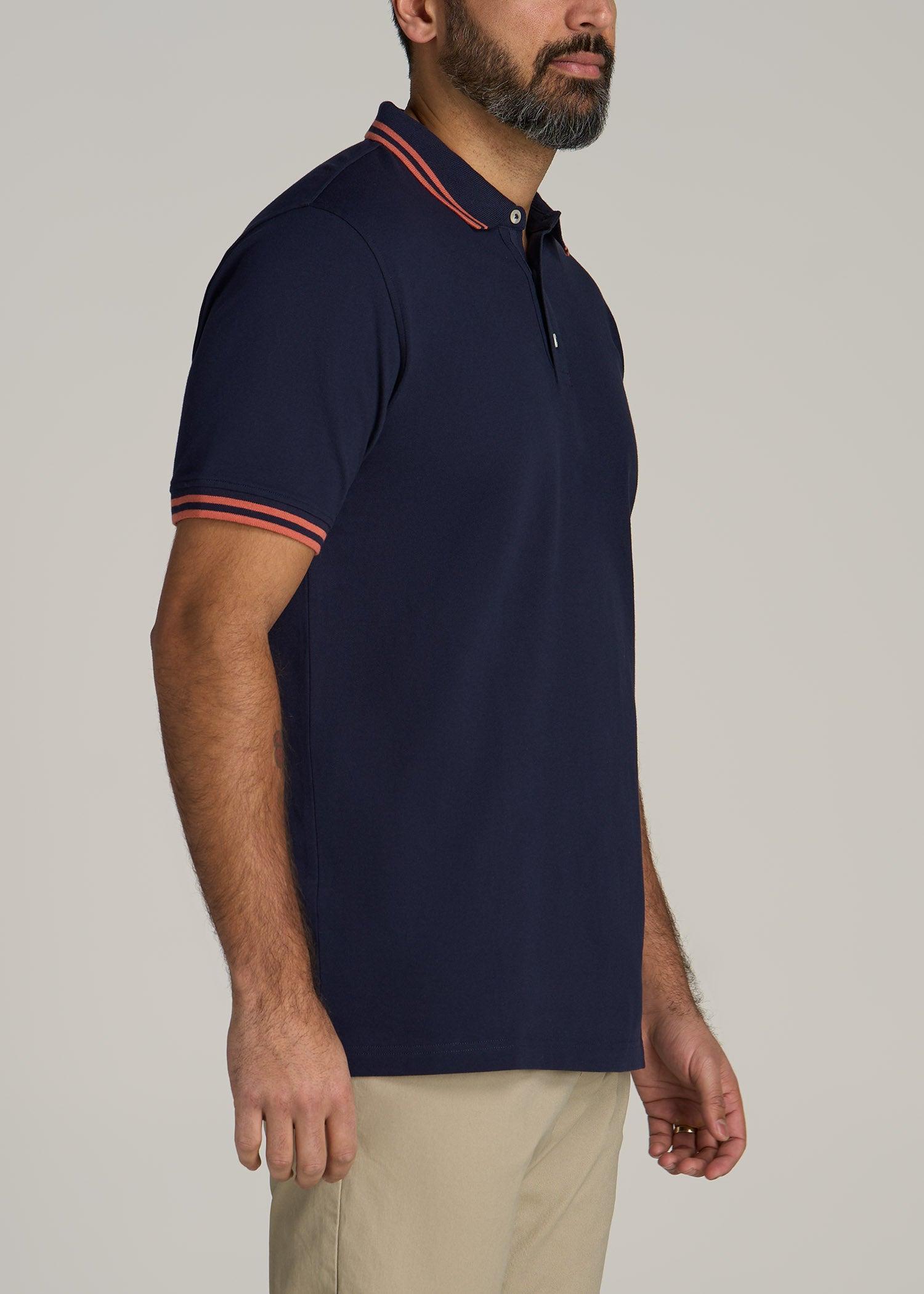 Contrast Tipped Polo Men's in Evening Blue Product Image