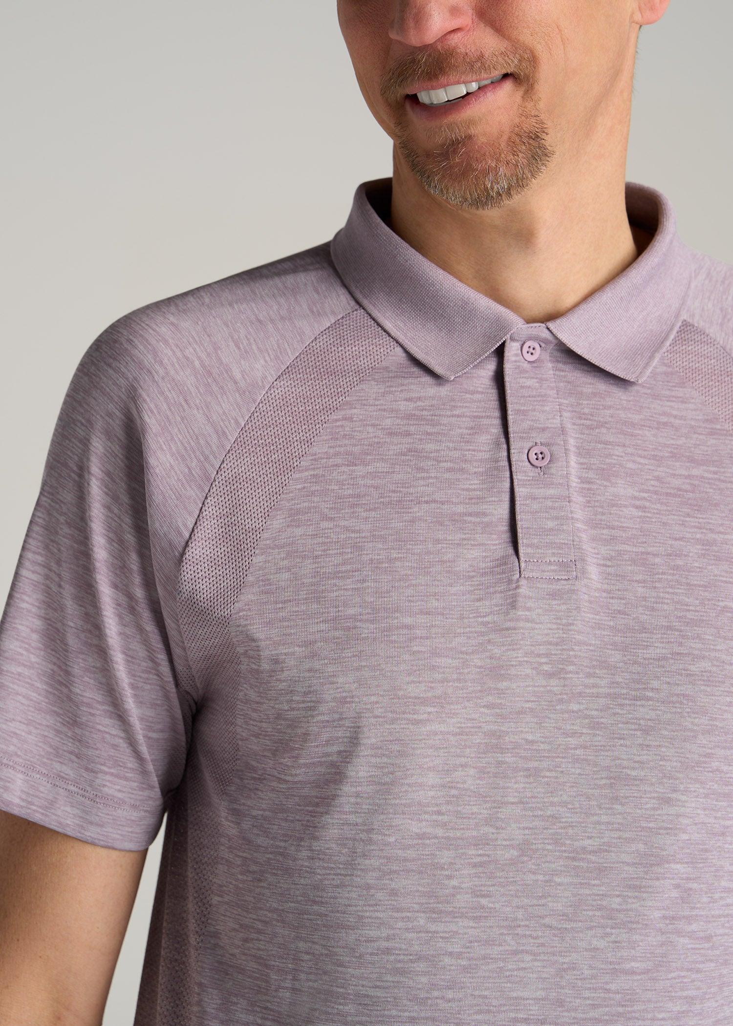 A.T. Performance Raglan Polo Shirt for Tall Men in Lavender Mix Male Product Image