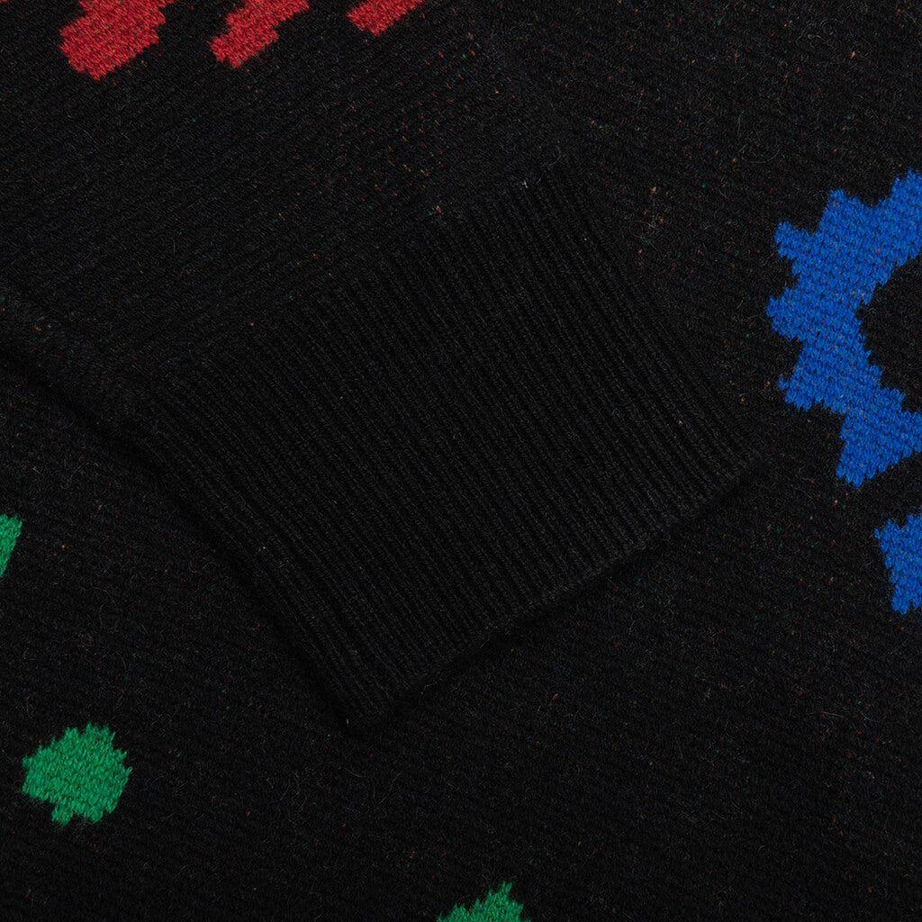 Bandana Knit Crewneck - Black/Red Male Product Image