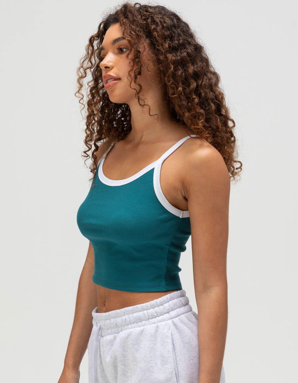 TILLYS Ringer Womens Cami - GREEN/WHITE Product Image