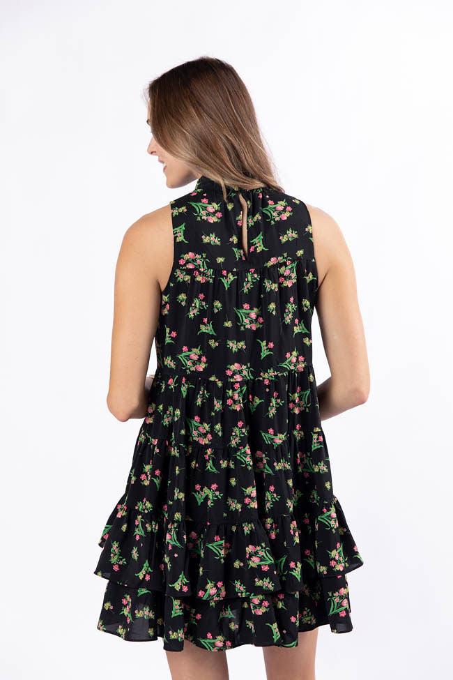 Called It Black Floral Print Mini Dress FINAL SALE Product Image
