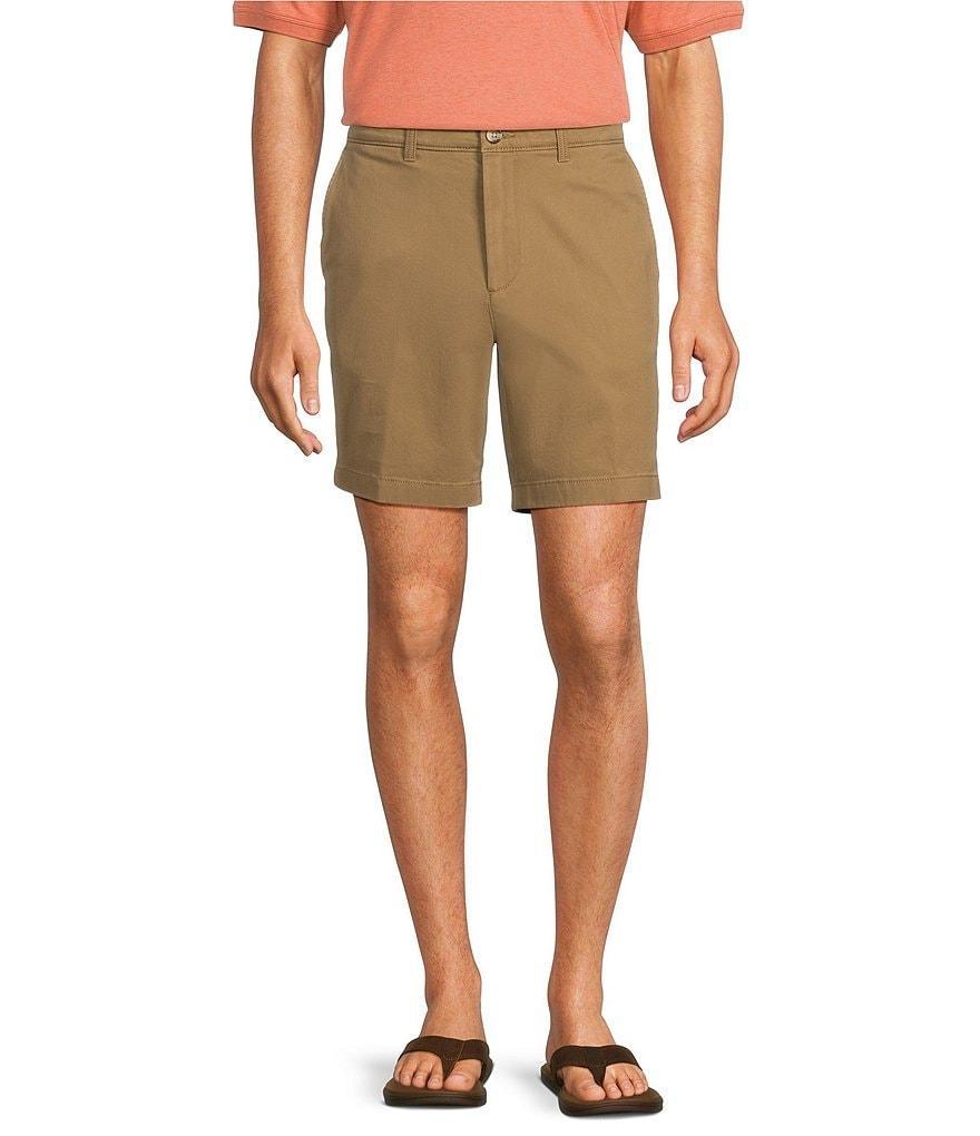 Roundtree & Yorke Casuals Straight Fit Flat Front 8#double; Inseam Chino Shorts Product Image