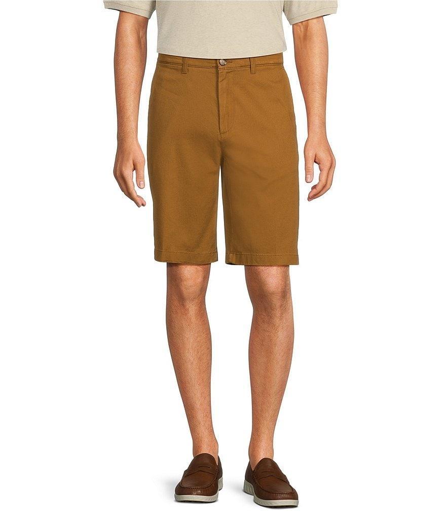 Roundtree & Yorke Casuals Classic Fit Flat Front Washed 11#double; Chino Shorts Product Image