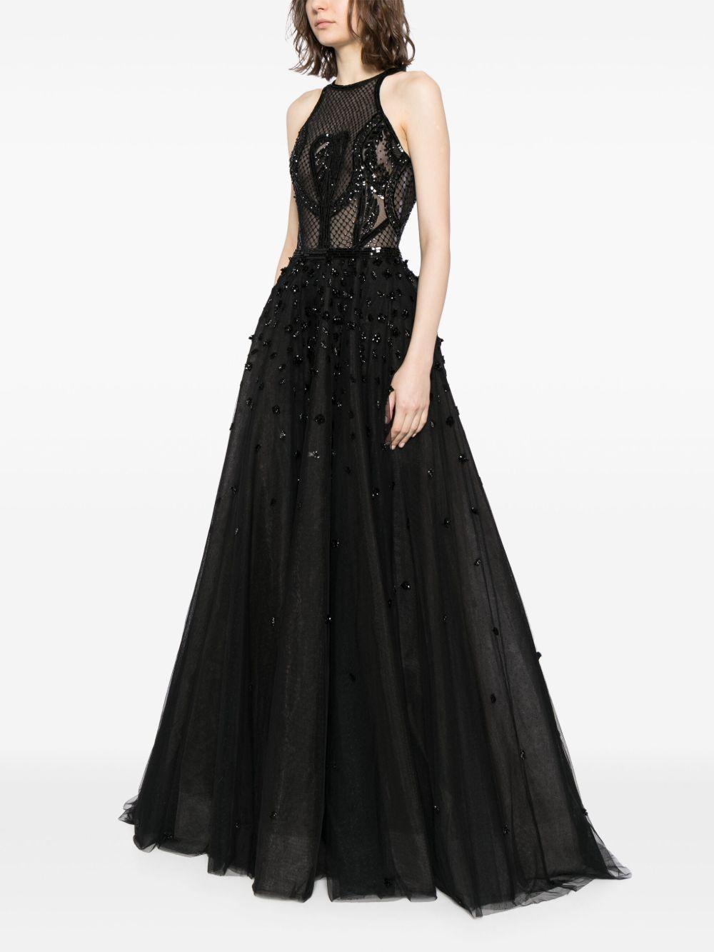 beaded halterneck gown Product Image