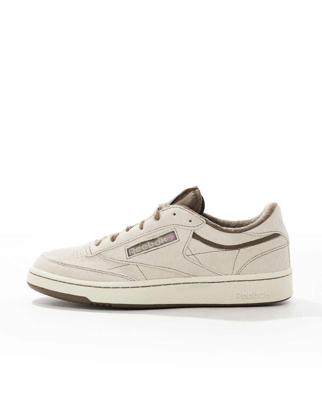 Reebok Club C Vintage sneakers in off-white with brown detail Product Image