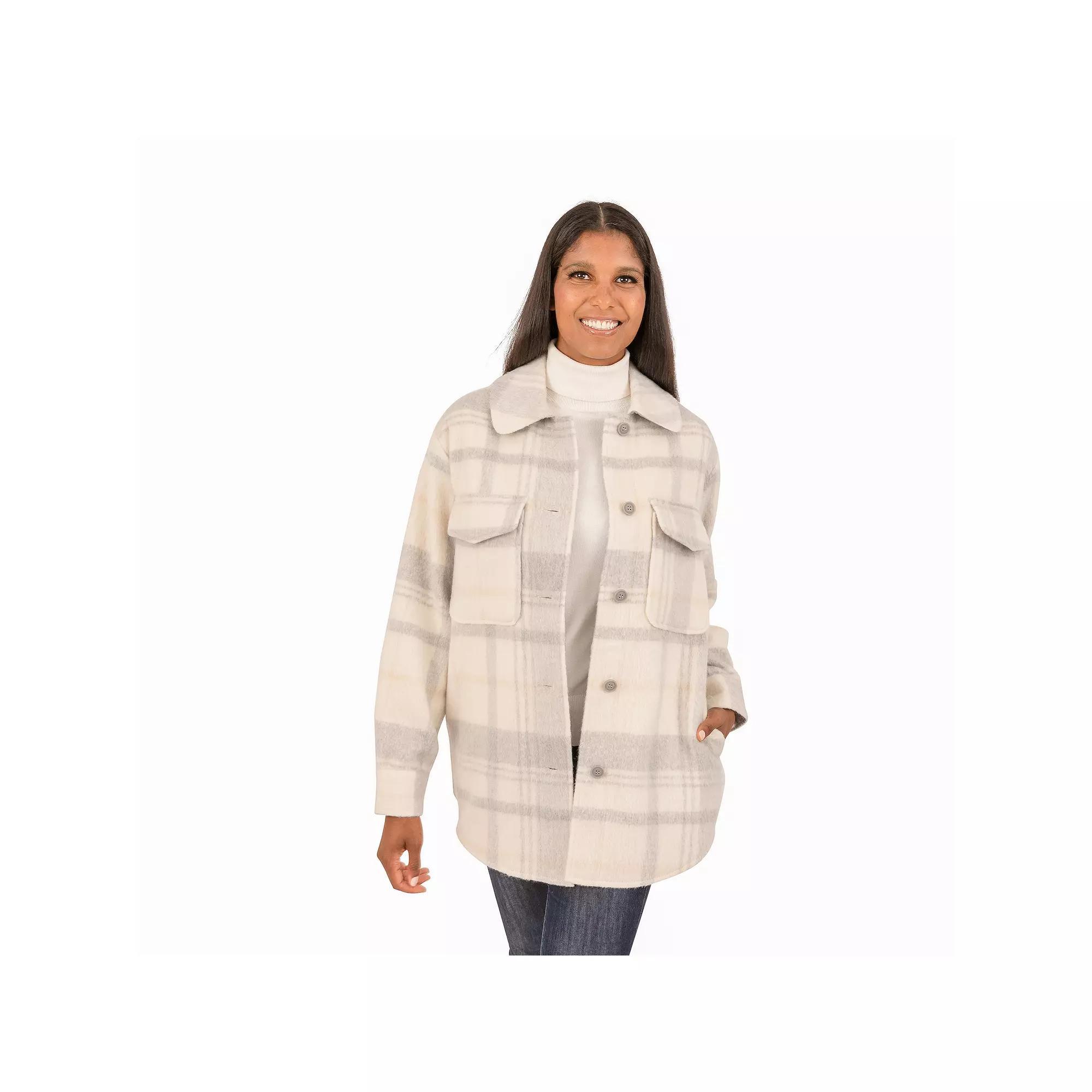 Women's Fleet Street Oversized Wool Blend Shacket, Size: Small, Ivory Product Image