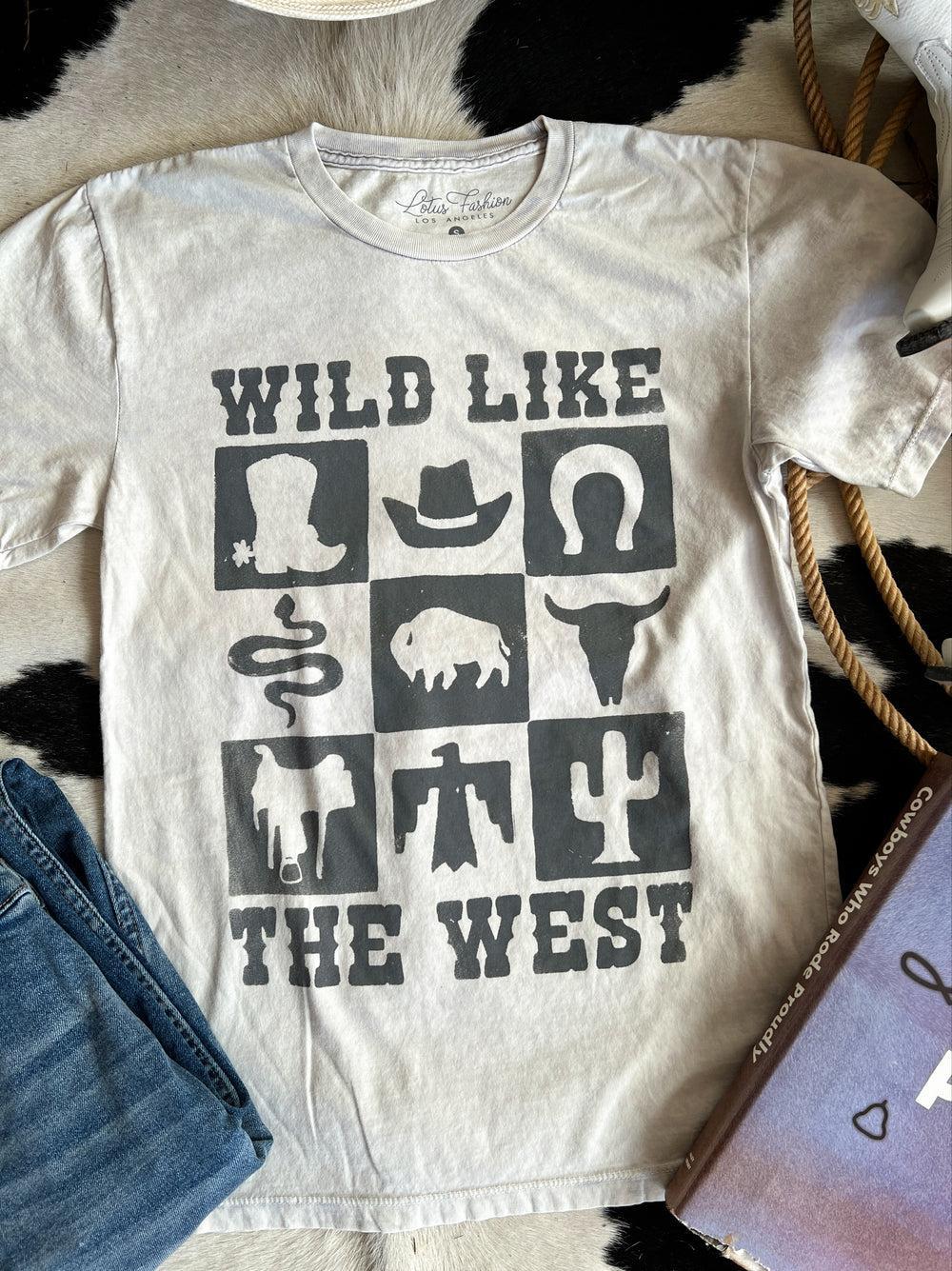 Wild Like The West Checkered Tee Product Image