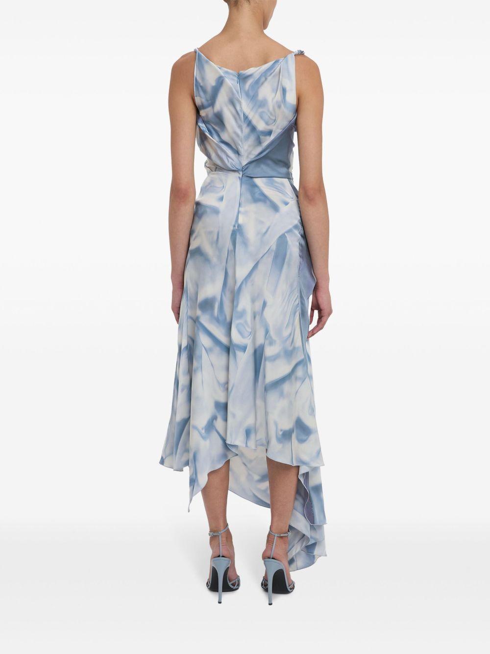 draped asymmetric midi dress Product Image