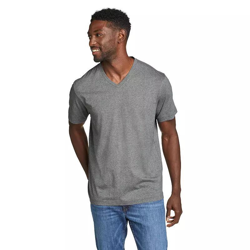 Men's Eddie Bauer Legend Short Sleeve V-Neck Tee, Size: Large, Dark Grey Heather Product Image