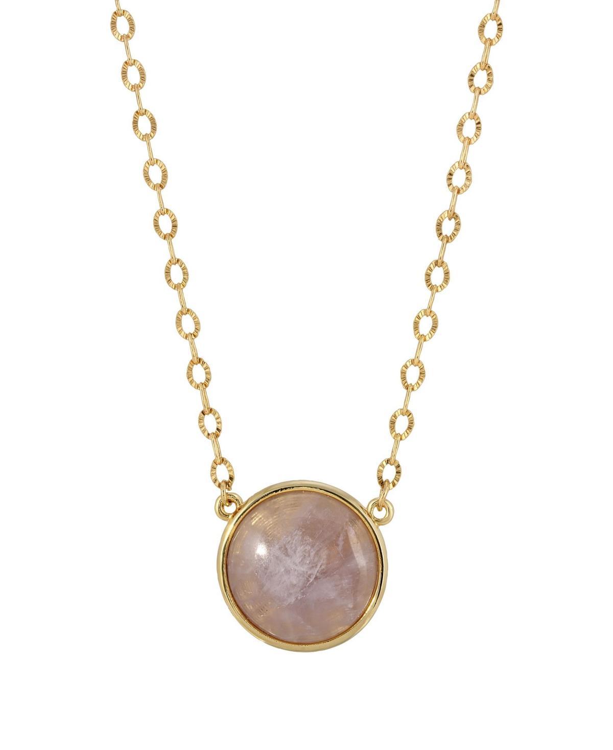 1928 Gold Tone Light Purple Medallion Necklace, Womens Product Image