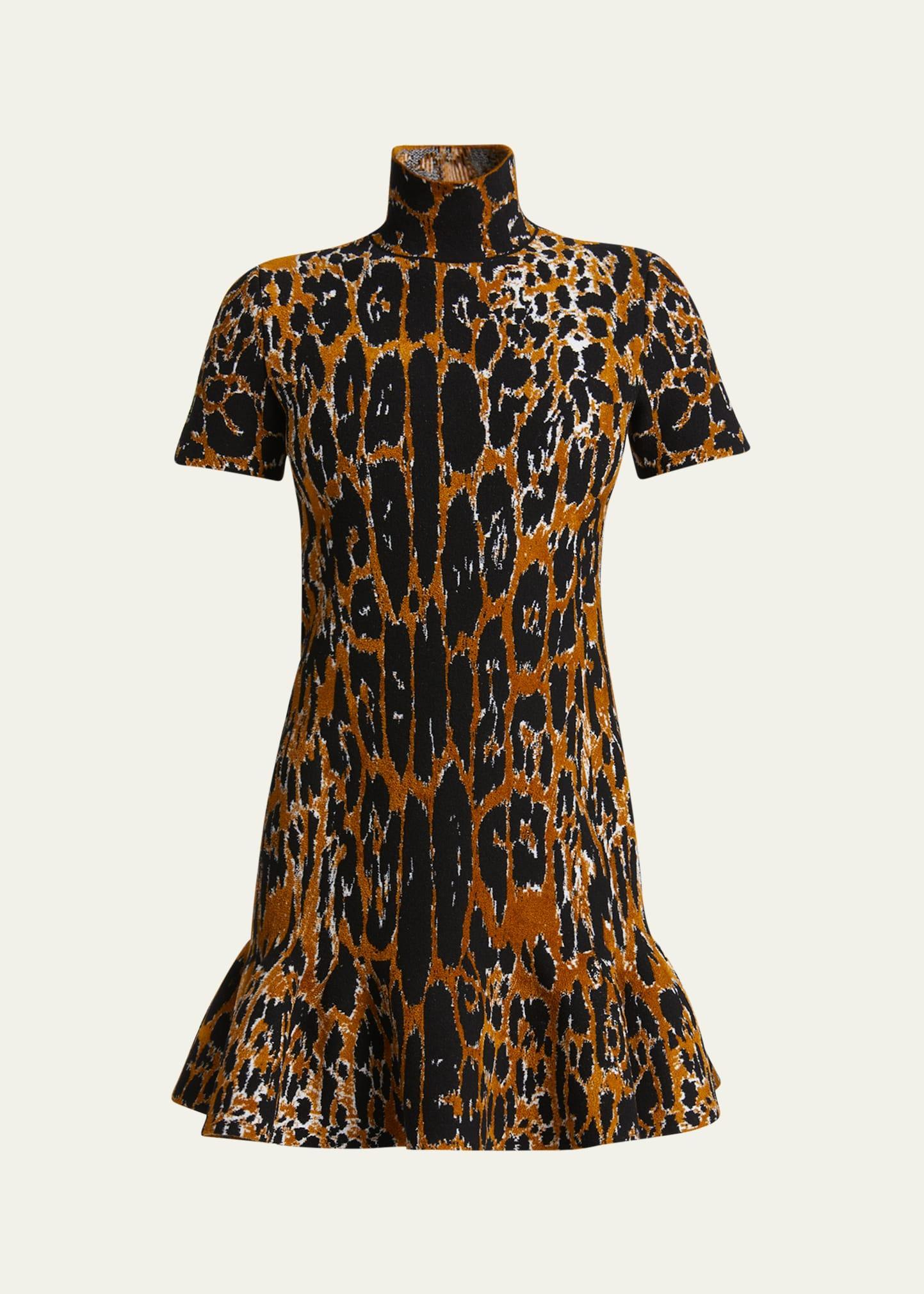 ALAÏA Leopard-print Minidress In Multicolor Product Image