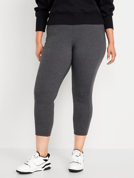 High-Waisted Side-Pocket 7/8 Leggings Product Image