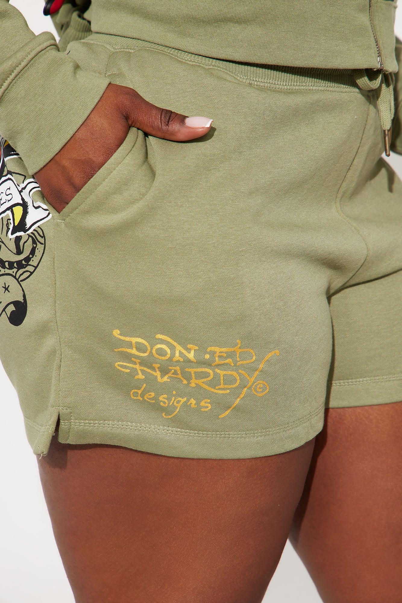 Ed Hardy Broken Hearts Short Set - Sage Product Image