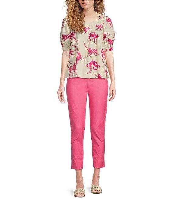 FRANCES VALENTINE Lucy Stretch Cotton High Rise Slim Leg Pants Product Image