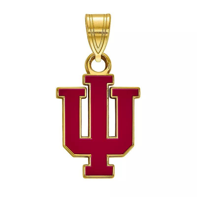 LogoArt Indiana Hoosiers Sterling Silver Rhodium Plated Small Enamel Pendant, Womens Sterling Plated Product Image