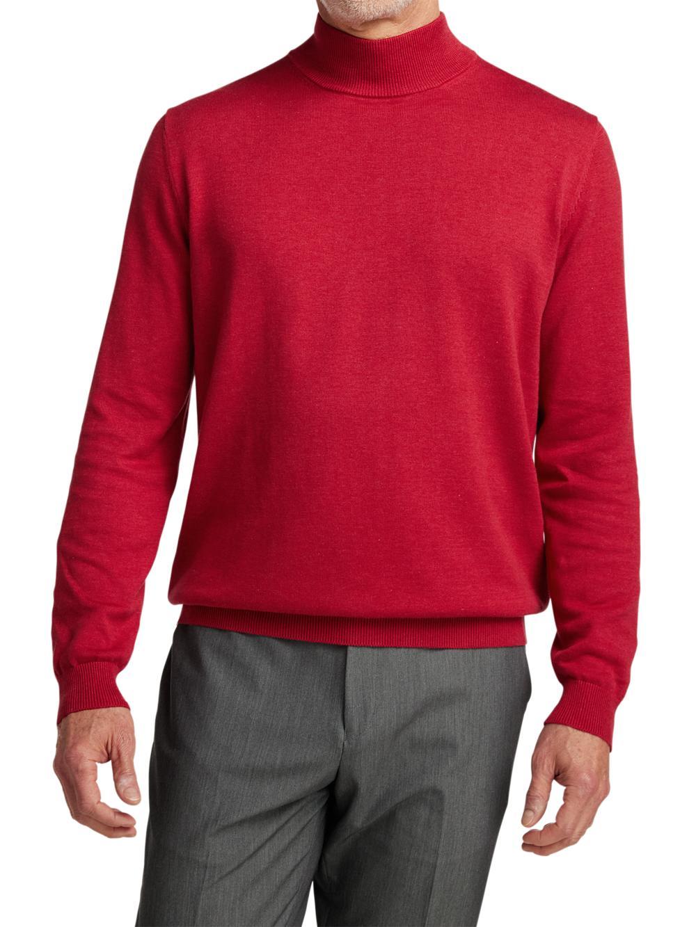 Supima Cotton Mock Neck Sweater - Red Product Image