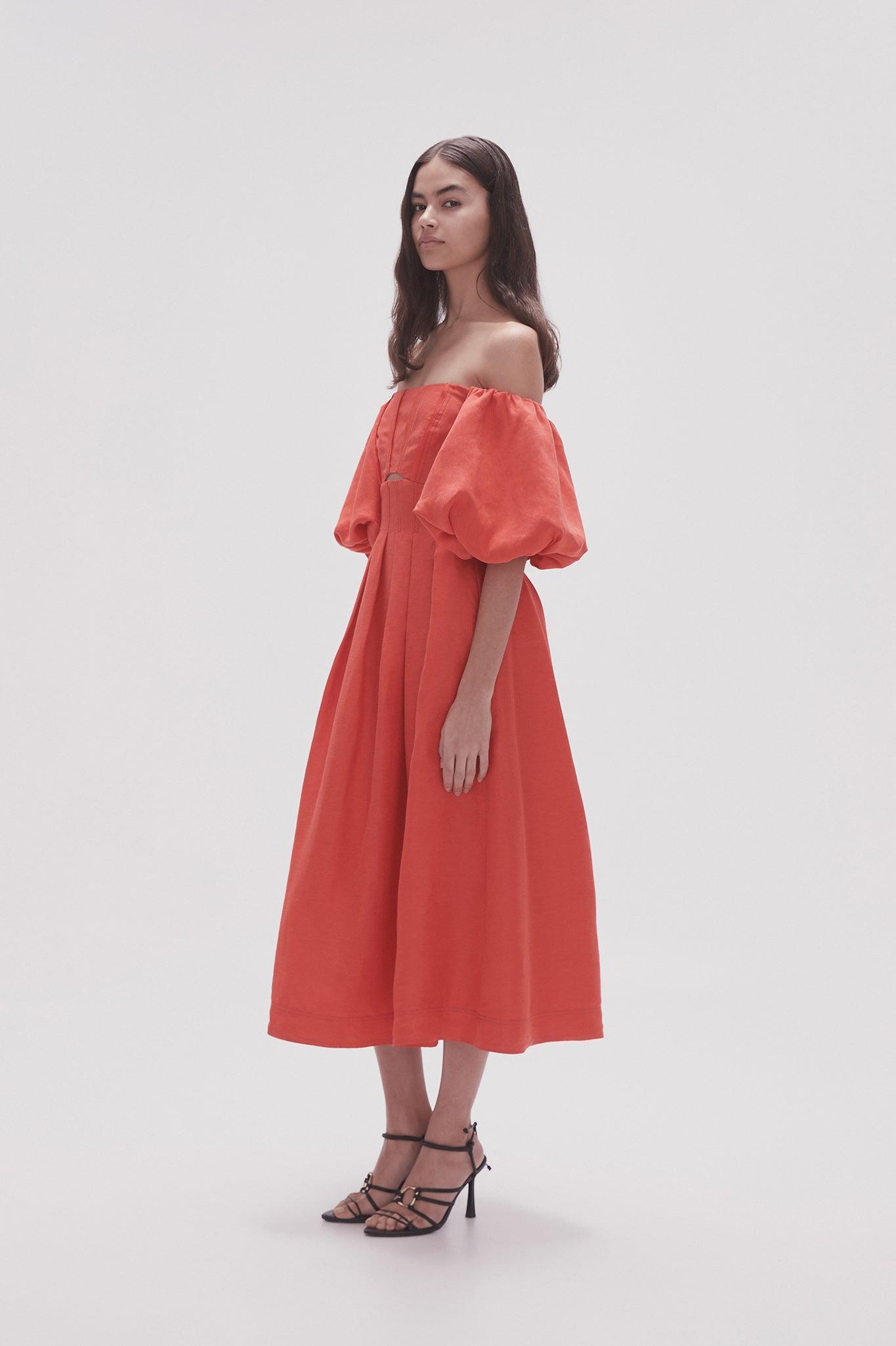 Eugenie Off Shoulder Midi Dress Product Image