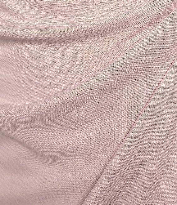 Alex Evenings Petite Size Sleeveless Beaded Halter Neck Cascade Ruffle Gown Product Image