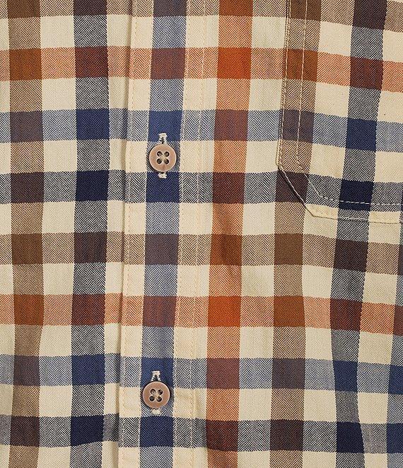 Rowm Big & Tall Long Sleeve Herringbone Small Plaid Woven Shirt Product Image