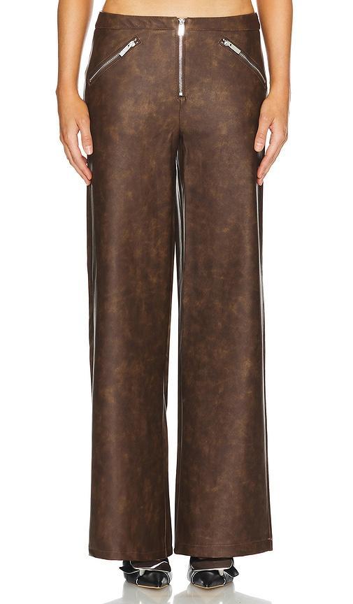 Faux Leather Zipper Fly Pant WeWoreWhat Product Image