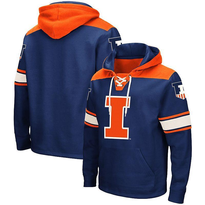 Mens Colosseum Illinois Fighting Illini 2.0 Lace-Up Pullover Hoodie Blue Product Image