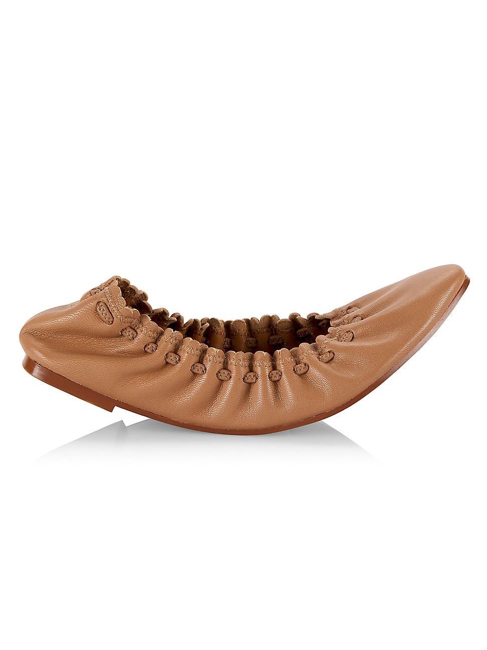 Womens Jane Scalloped Leather Ballet Flats Product Image