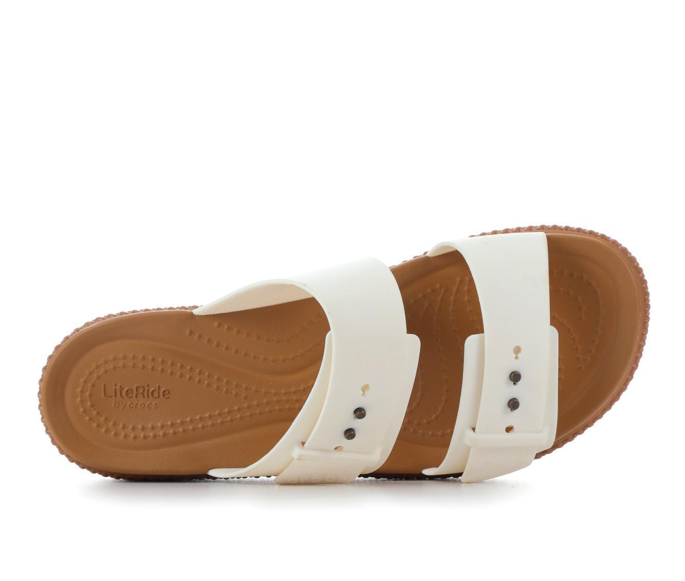Women's Crocs Brooklyn Woven Buckle Wedge Sandals Product Image