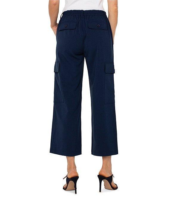 Liverpool Los Angeles Textured Stretch High-Rise Straight Leg Cropped Cargo Pant Product Image