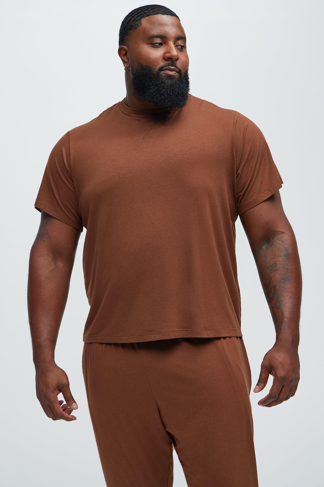 Essential Modal Lounge Short Sleeve Tee - Brown Product Image