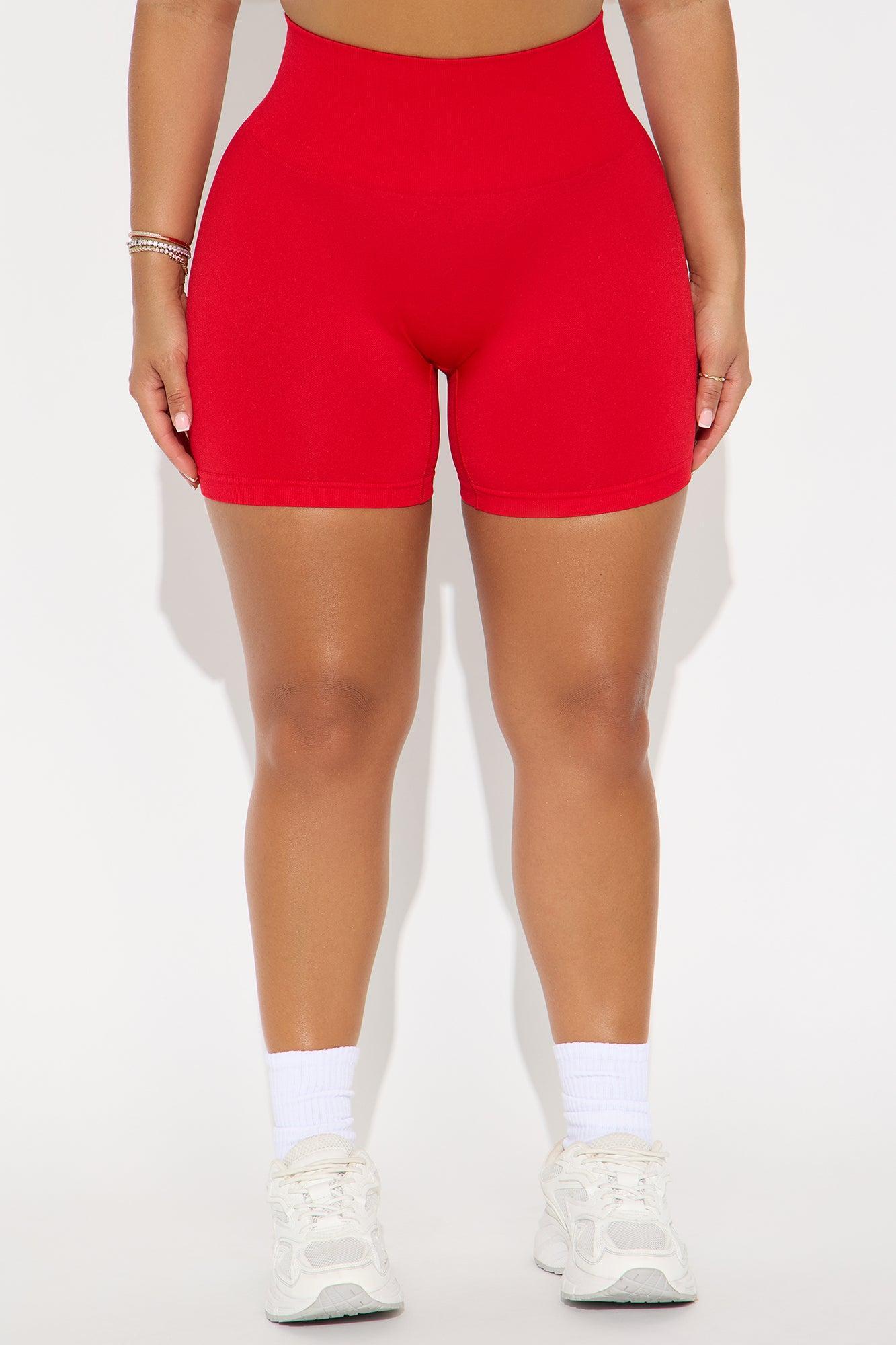 Mia Seamless Biker Short - Red Product Image