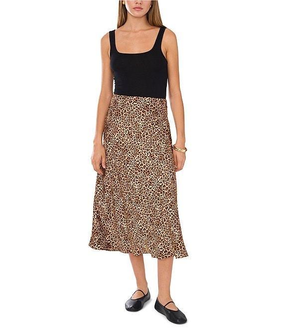 1. STATE Leopard Print Midi Skirt Product Image