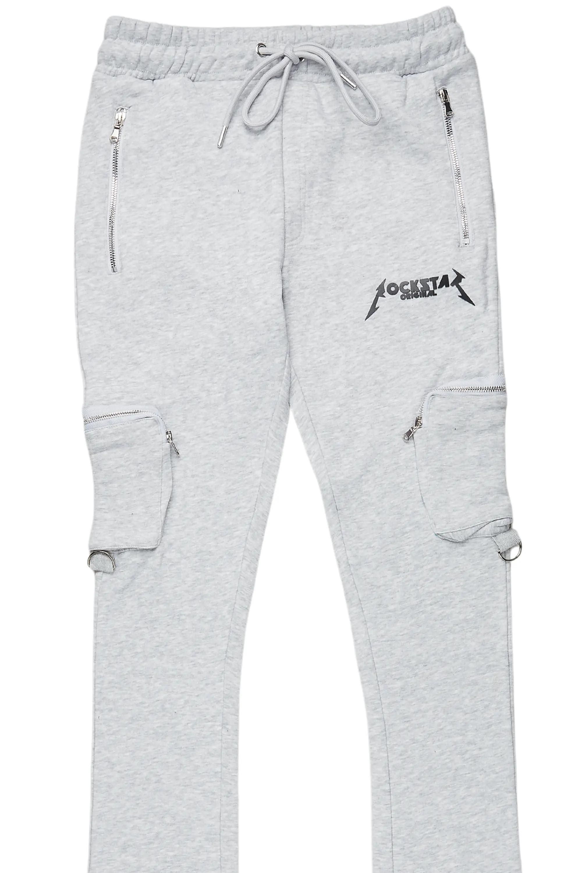 Colin Heather Grey Stacked Flare Trackpant Male Product Image