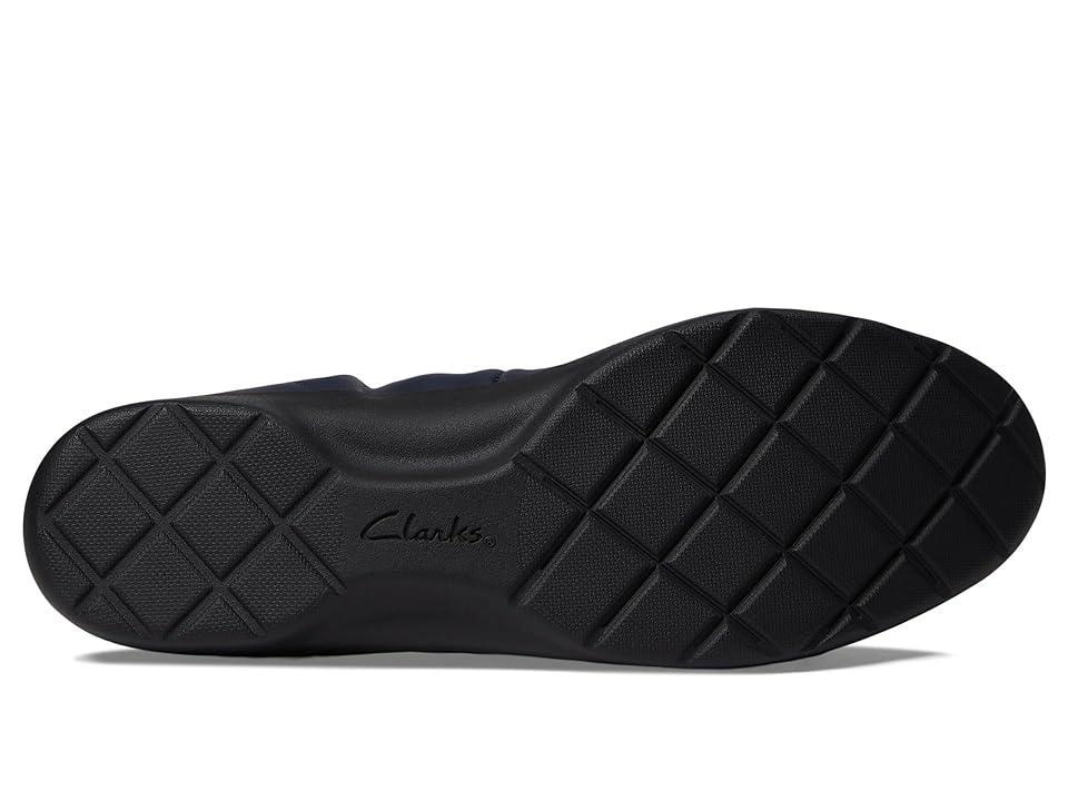 Clarks Meadow Rae (Navy Leather) Women's Flat Shoes Product Image