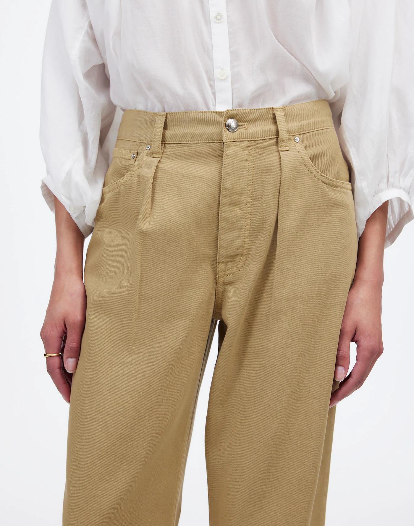 Pleated Low-Slung Baggy Jean in Garment Dye: Airy Denim Edition Product Image