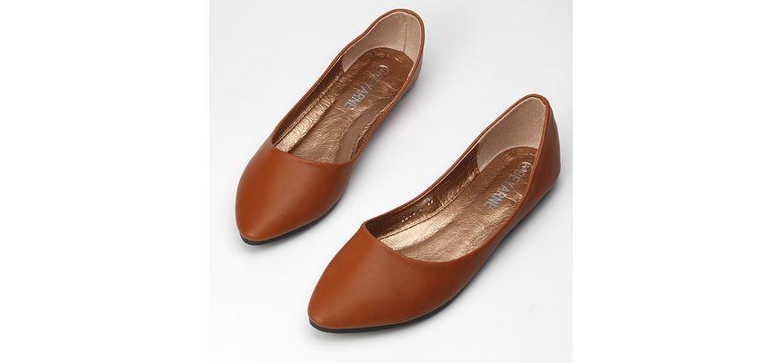 Pointy-Toe Plain Flats Product Image